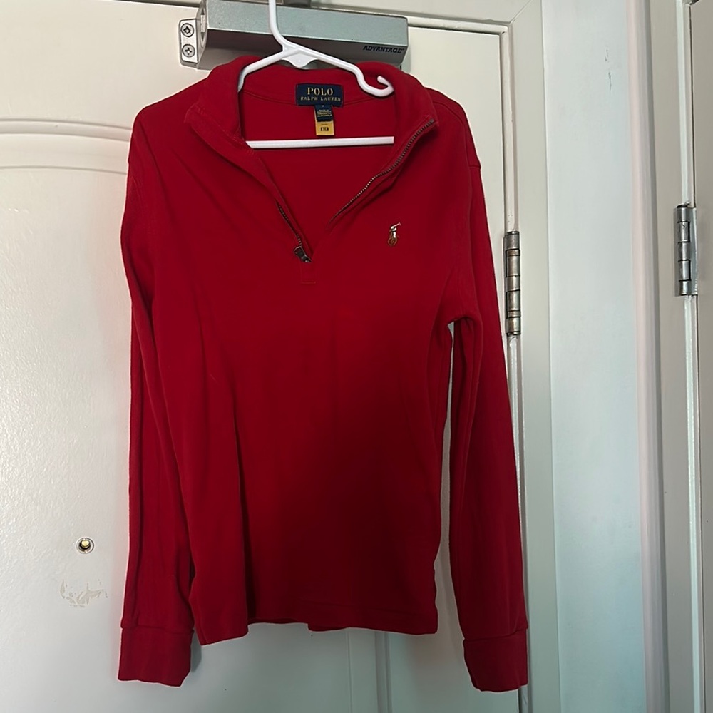 Boys Polo by Ralph Lauren Red Cowl Neck Sweater